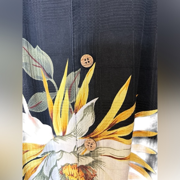 Paradise Coves 100% Silk Tropical Palm Leaf Floral Short Sleeve Shirt Men Size L - Picture 7 of 7